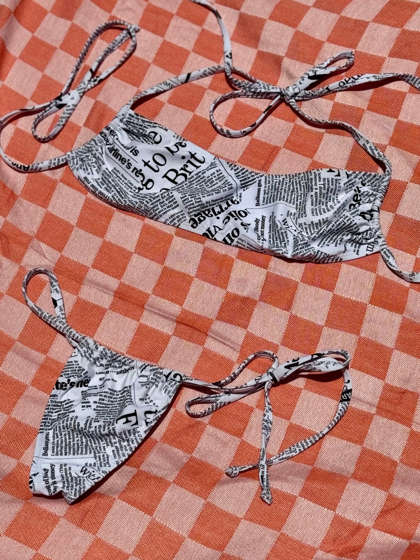 Newsprint Classic String Bikini Bottom