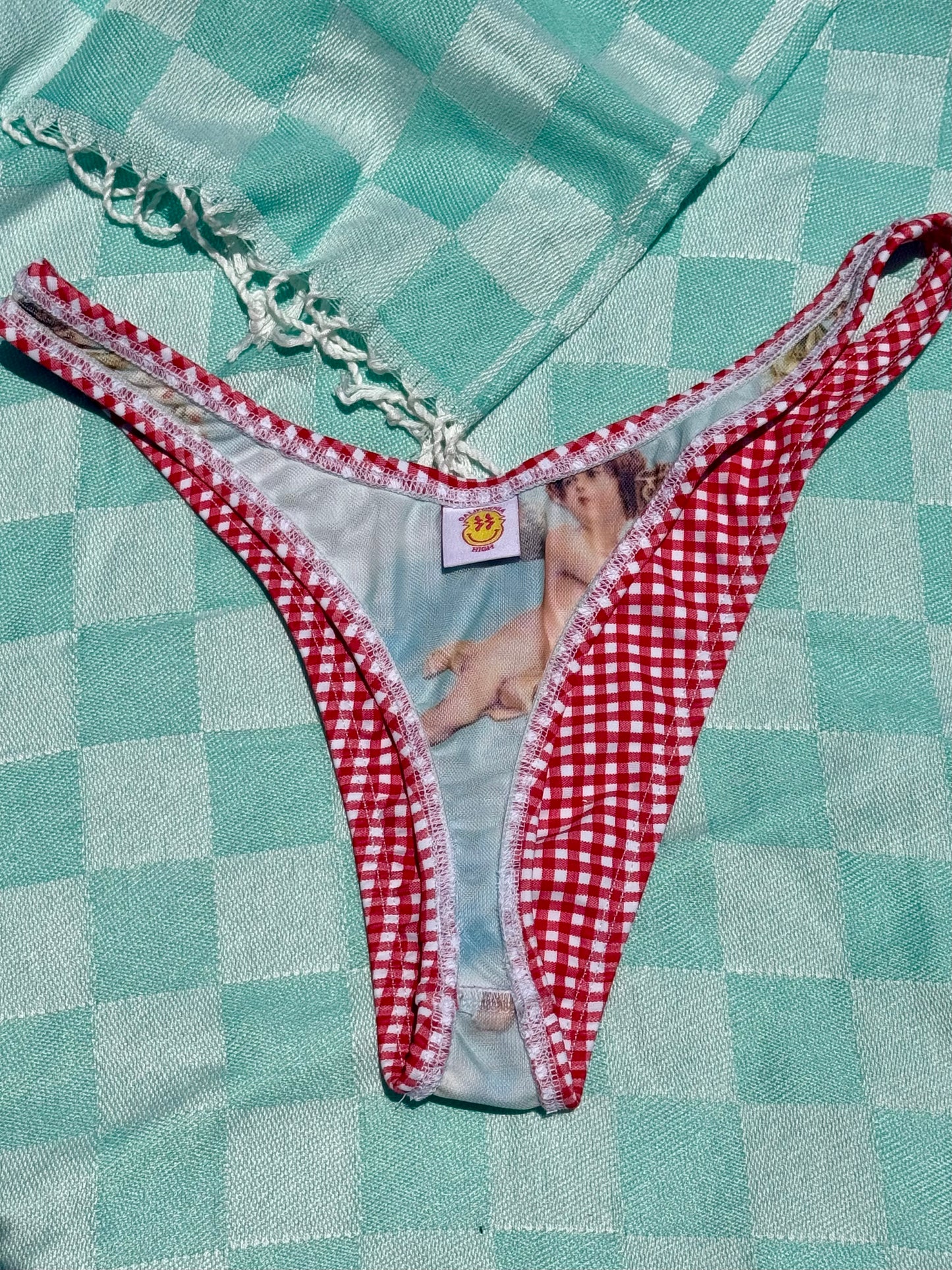 Red Gingham Classic Cut Signature Thong