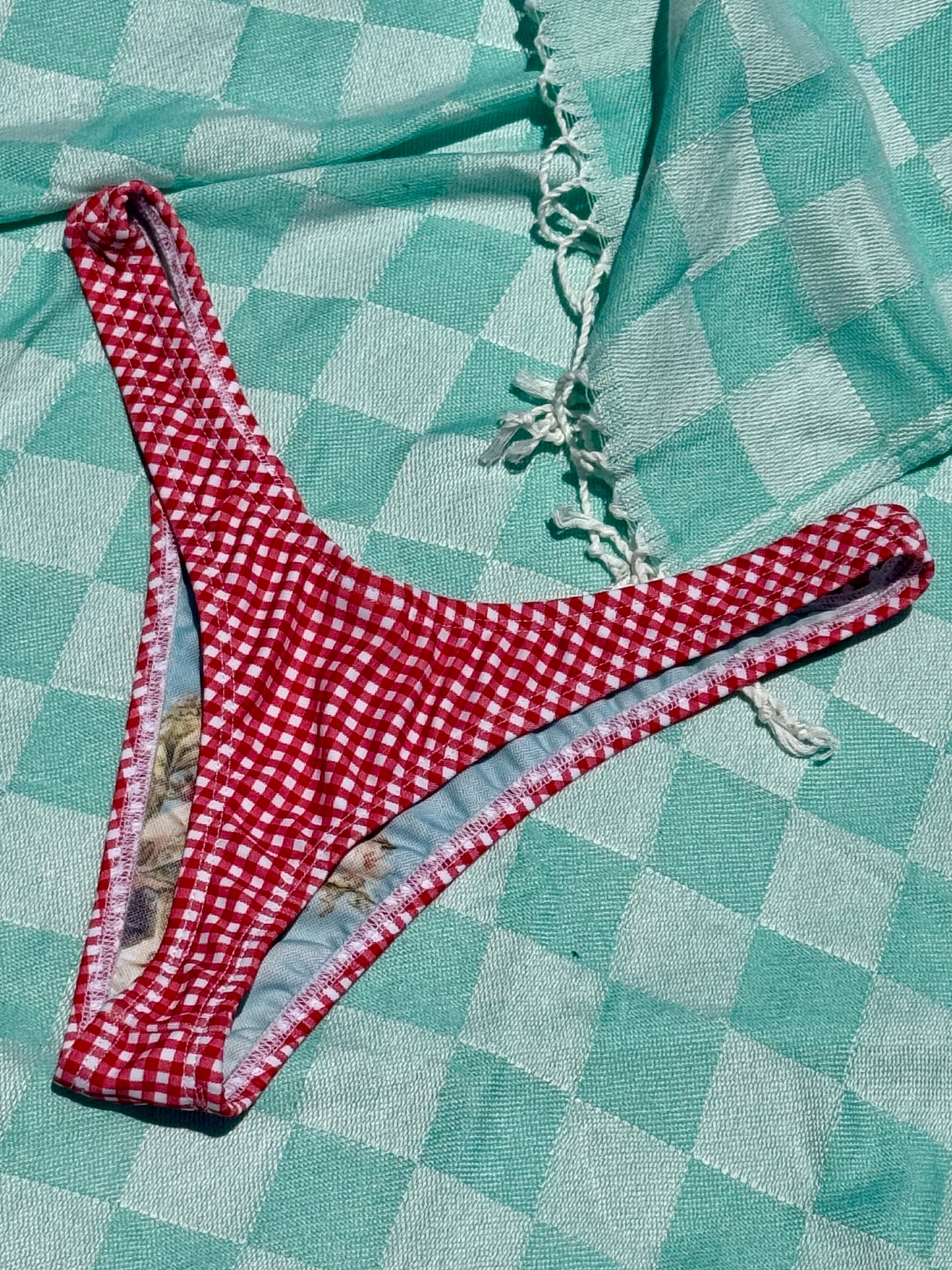 Red Gingham Classic Cut Signature Thong