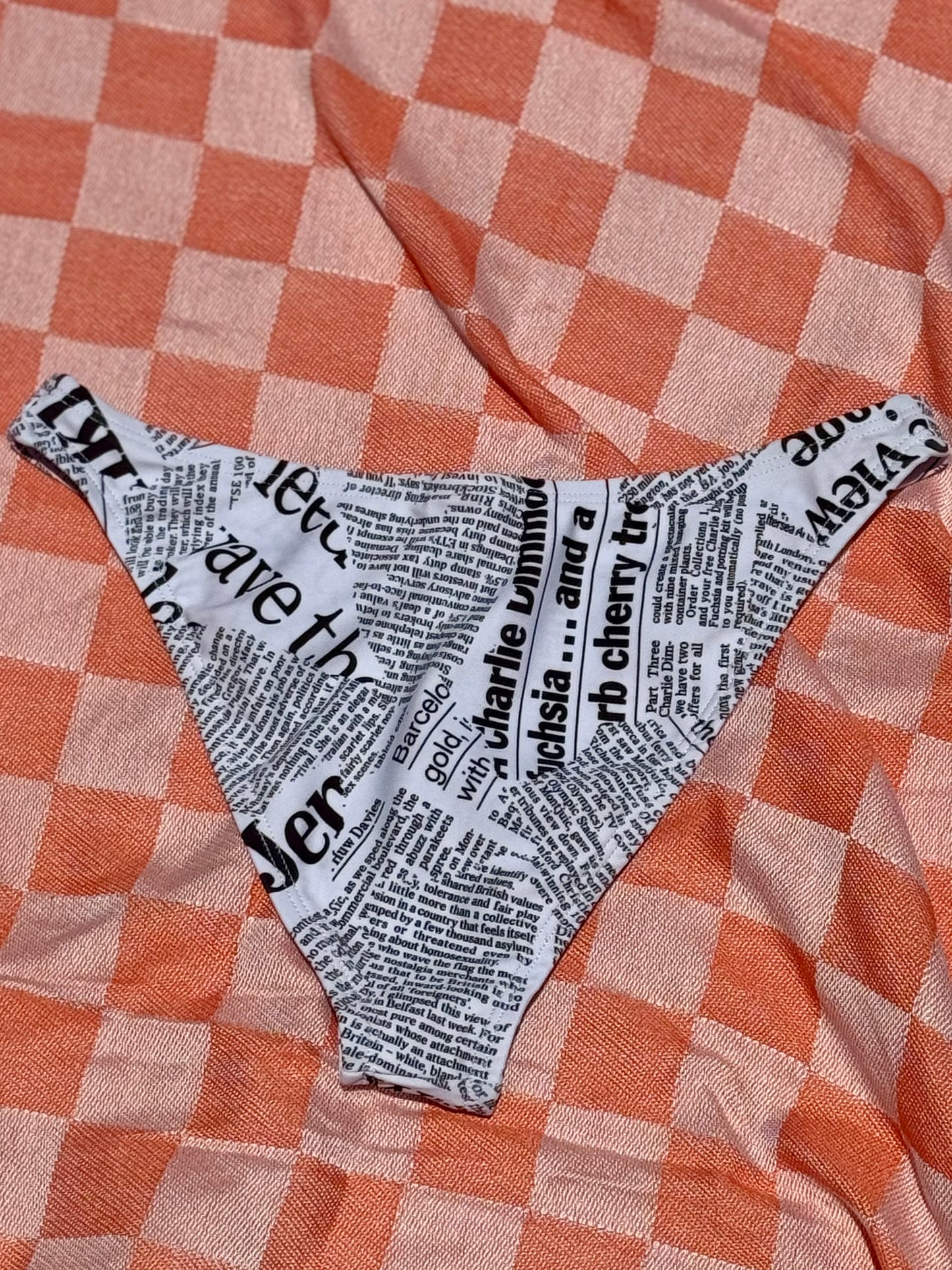 Newsprint Cheeky Bikini Bottom