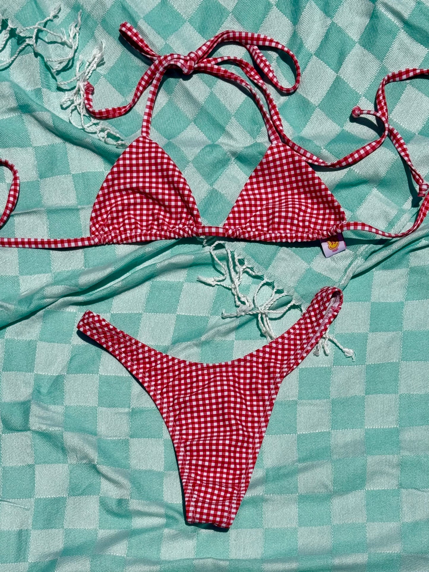 Red Gingham Classic Cut Signature Thong
