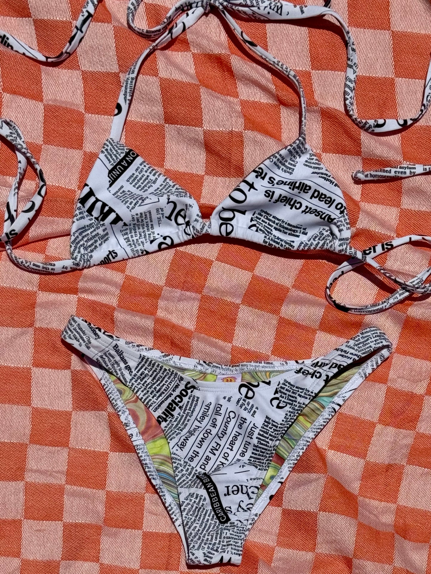 Newsprint Cheeky Bikini Bottom