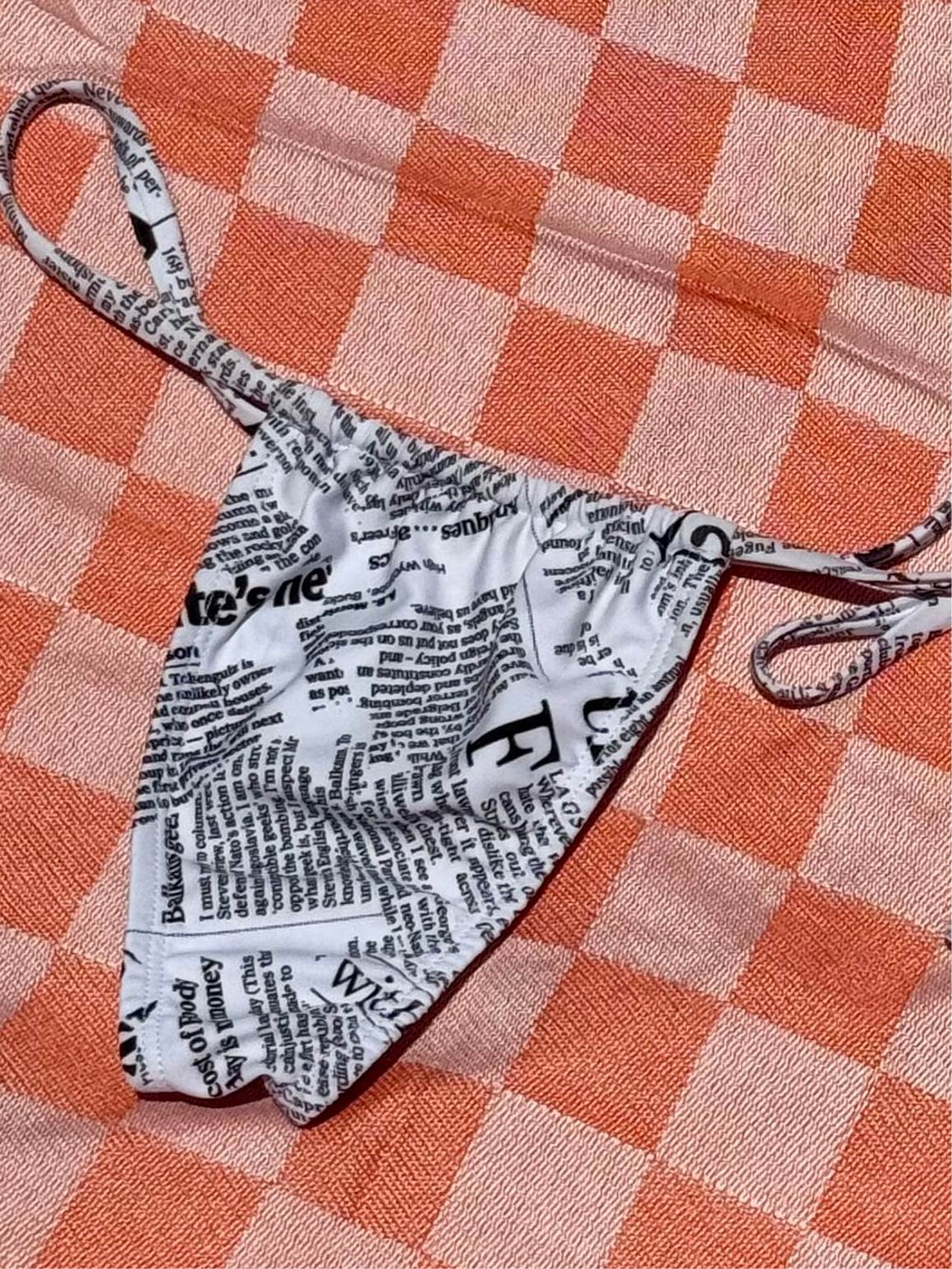 Newsprint Classic String Bikini Bottom