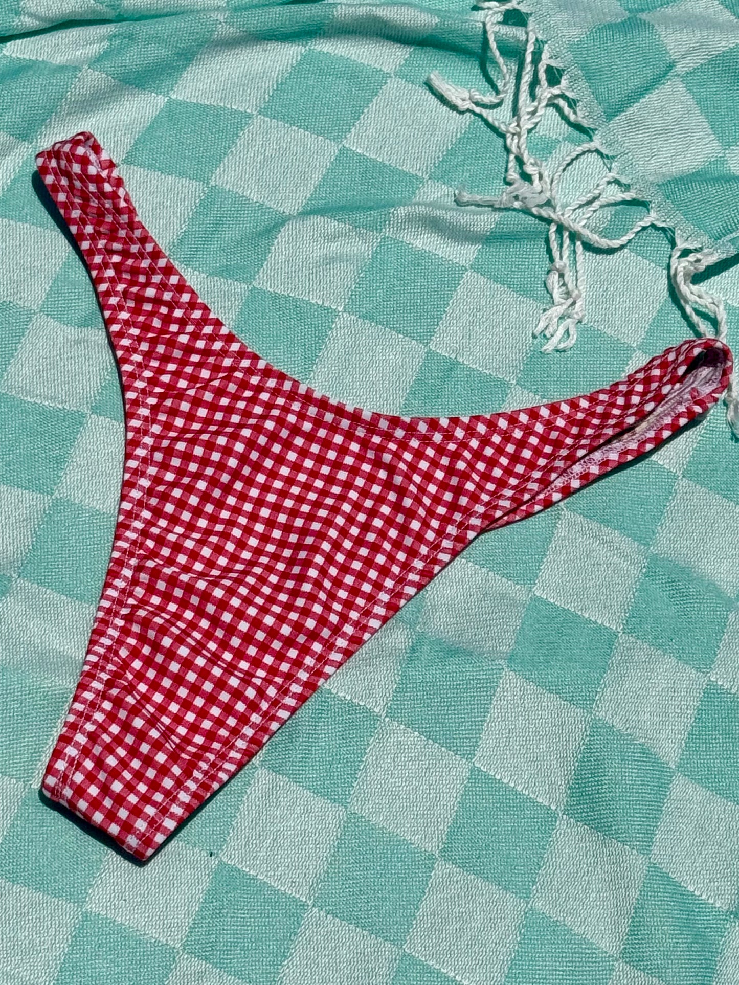 Red Gingham Classic Cut Signature Thong