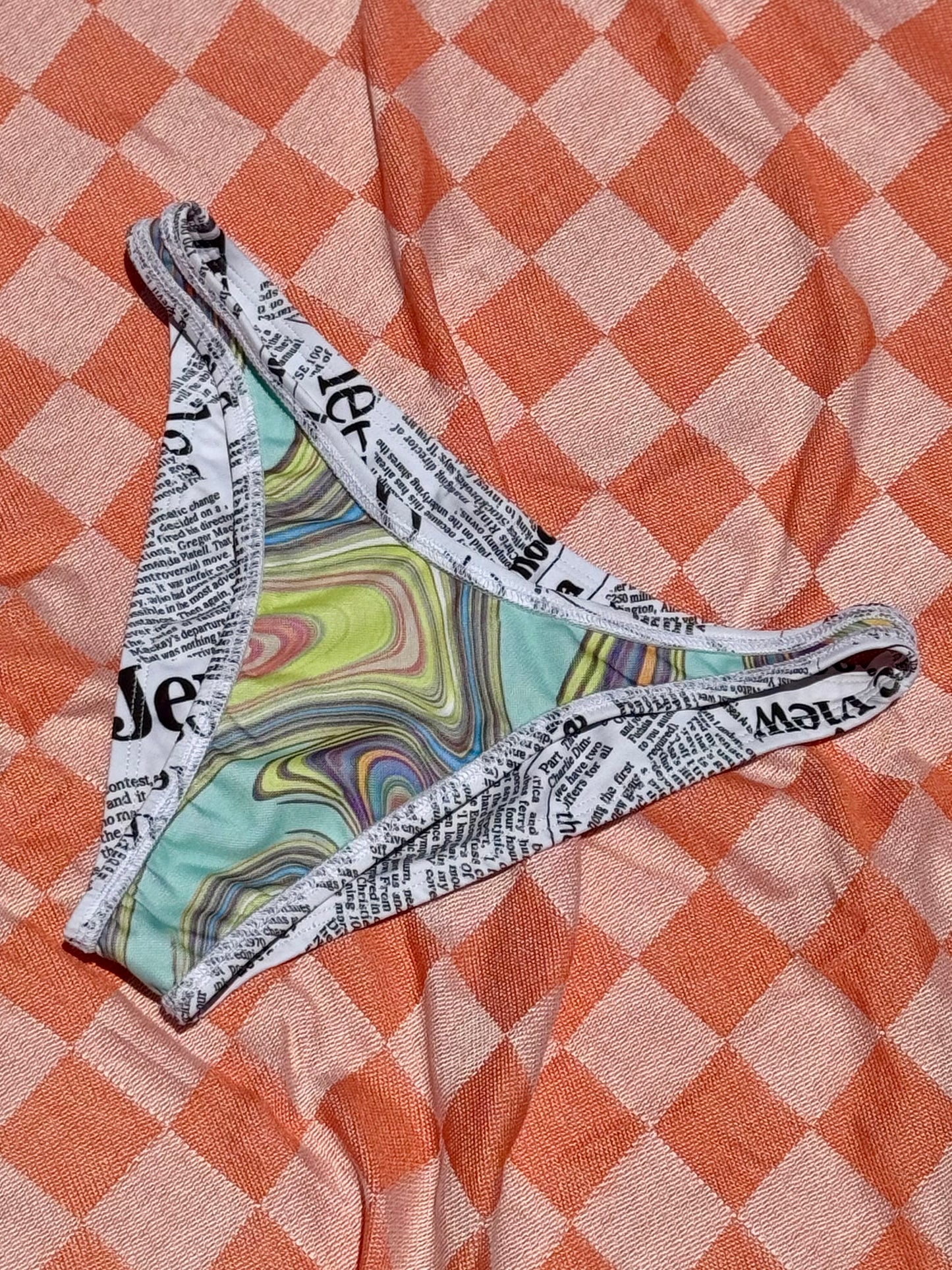Newsprint Cheeky Bikini Bottom