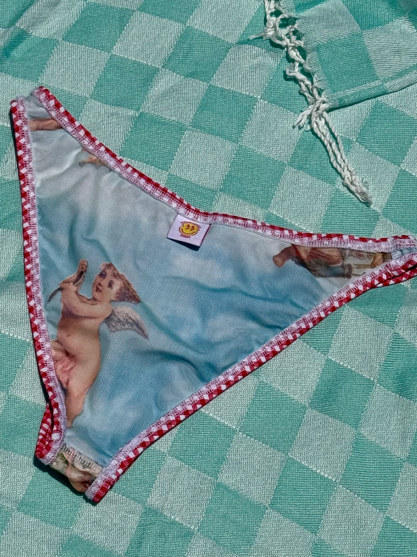 Red Gingham Cheeky Bikini Bottom