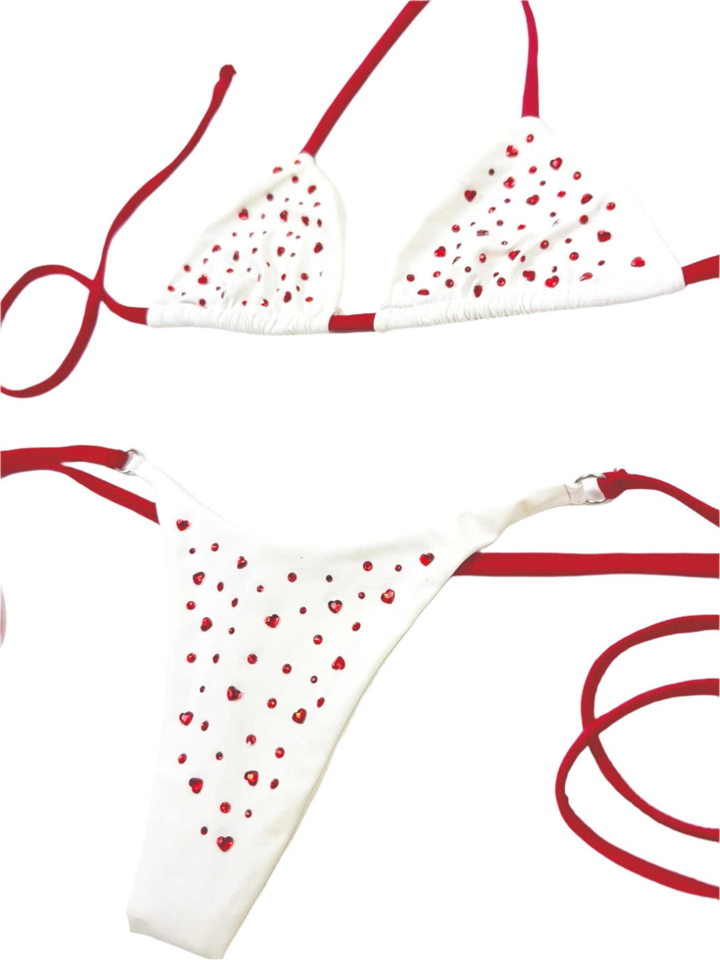 Red Heart Confetti Crystal Bikini