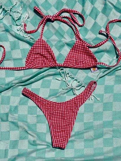 Red Gingham Classic Cut Triangle Top