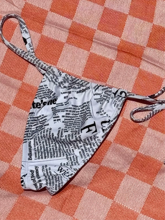 Newsprint Classic String Bikini Bottom