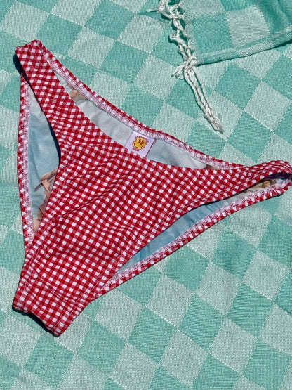 Red Gingham Cheeky Bikini Bottom