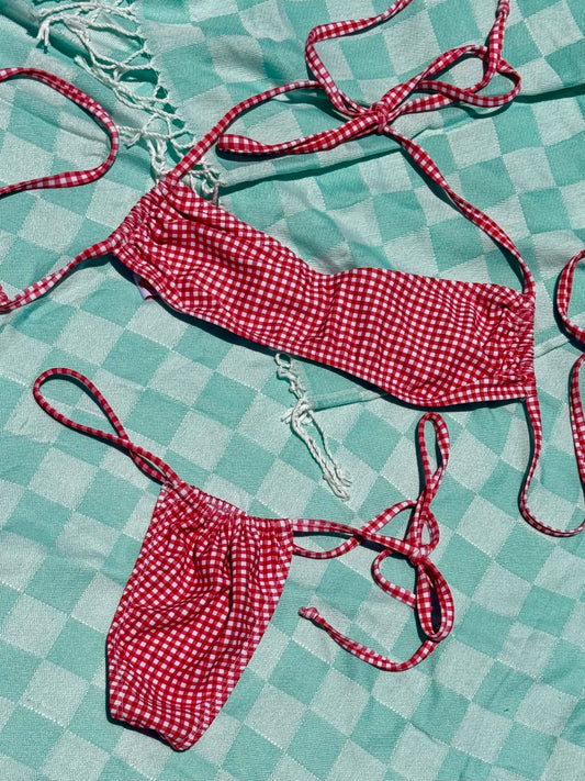 Going to Kauai Red Gingham Top